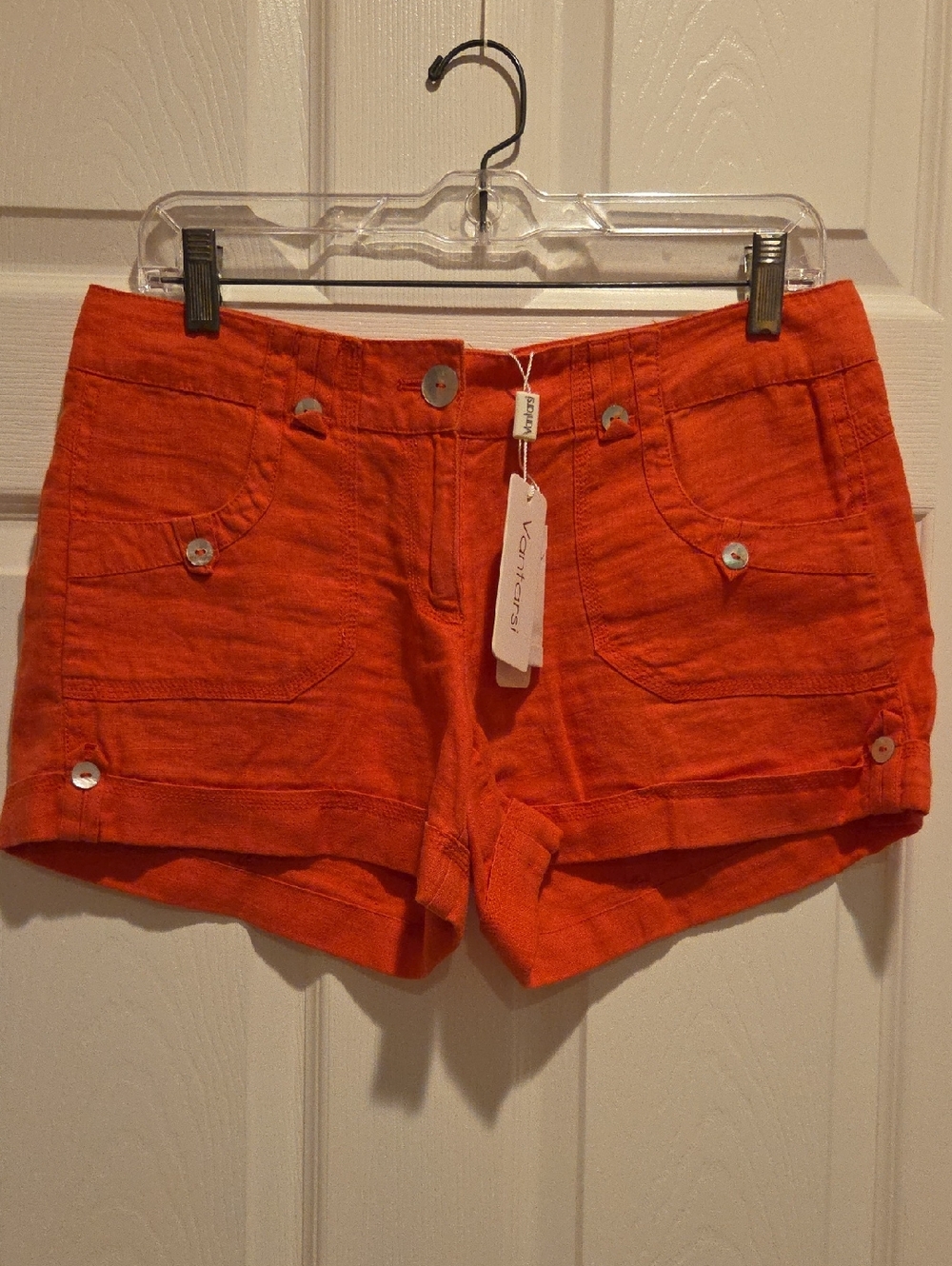 Coral Linen Women's Shorts